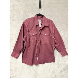 Cowboy Work Wear WorkFlex Long Sleeve Snap Front‎ Shirt XXL Burgundy